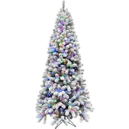 ALMO FULFILLMENT SERVICES LLC Fraser Hill Farm Artificial Christmas Tree - 7.5 Ft. Alaskan Flocked - Multi LED Lights FFAF075-6SN